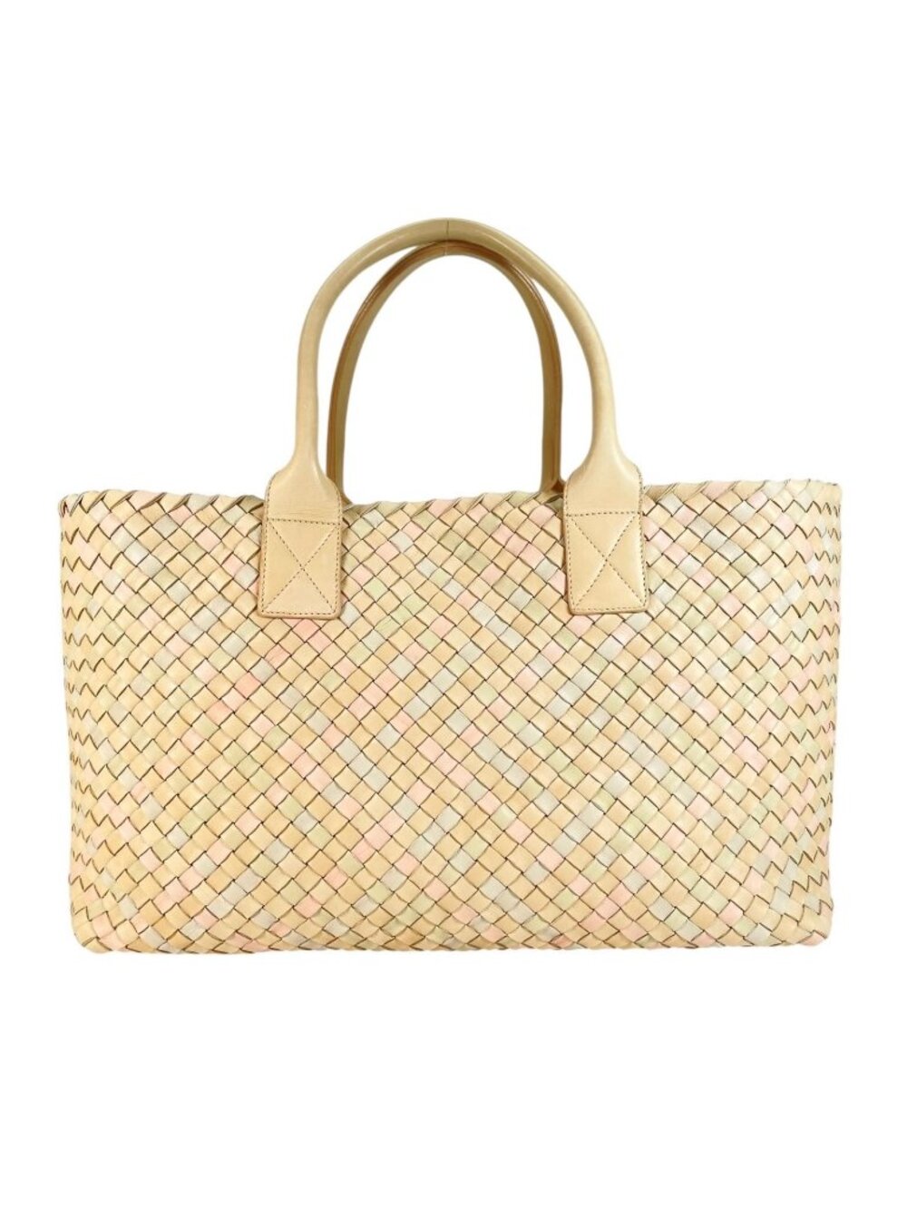 Bottega Veneta Intrecciato Cabas MM Tote Bag Lambskin Multicolor 500 Limited